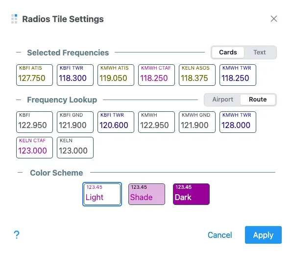 Selecting Frequencies